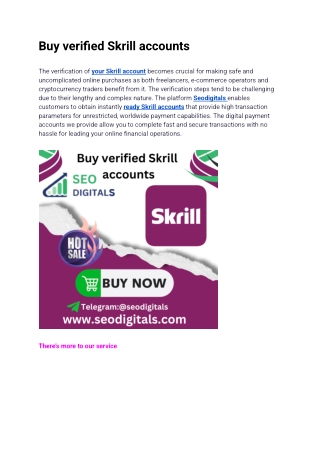 Cheapest Place to Buy Verified Skrill Accounts in 2025