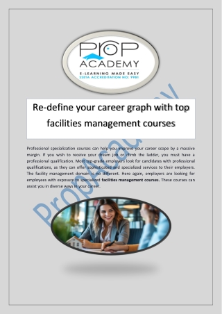 Re-define your career graph with top facilities management courses