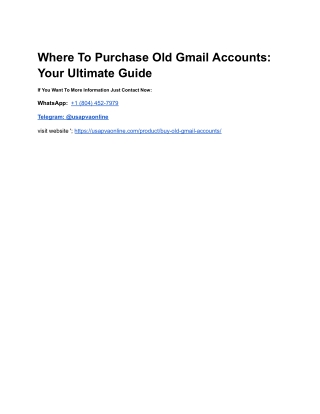 Where To Purchase Old Gmail Accounts_ Your Ultimate Guide