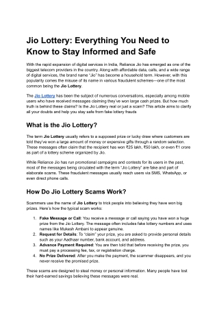Jio Lottery_ What It Is, How It Works, and How to Stay Safe