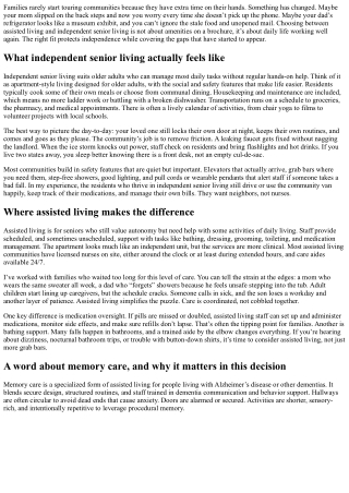 Assisted Living vs. Independent Senior Living: What’s the Right Fit for Your Lov