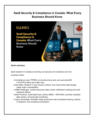 SaaS Security & Compliance in Canada: What Every Business Should Know