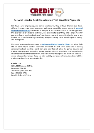 Personal Loan for Debt Consolidation That Simplifies Payments