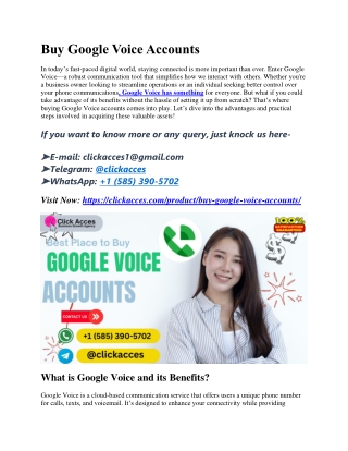 Buy Verified Google Voice Accounts Today – Trusted Methods Only
