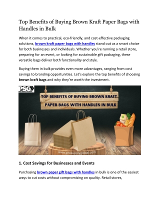 Top Benefits of Buying Brown Paper Bags with Handles in Bulk _ Pro Supply Global