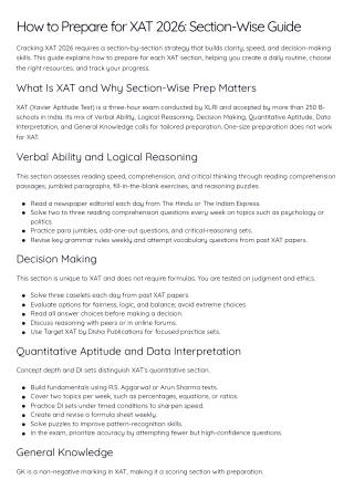 How to Prepare for XAT 2026: Section-Wise Strategy & Daily Plan