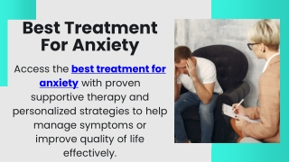 Best Treatment For Anxiety