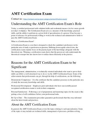 AMT Certification Exam