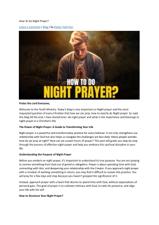 How To Do Night Prayer