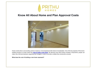 Know All About Home and Plan Approval Costs