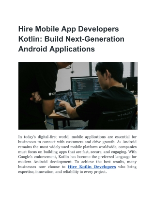 Hire Kotlin Developers