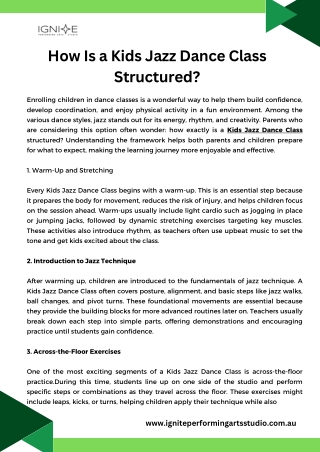 How Is a Kids Jazz Dance Class Structured