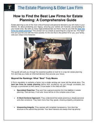 How to Find the Best Law Firms for Estate Planning- A Comprehensive Guide