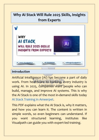 AI Stack Training in Ameerpet with Experts Visualpath