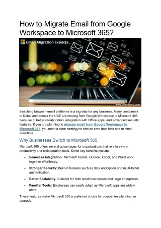 How to Migrate Email from Google Workspace to Microsoft 365?