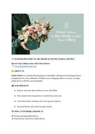 FLOWER DELIVERY IN ABU DHABI & ONLINE FLOWER GIFTING