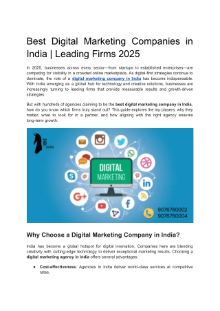 Best Digital Marketing Companies in India _ Leading Firms 2025