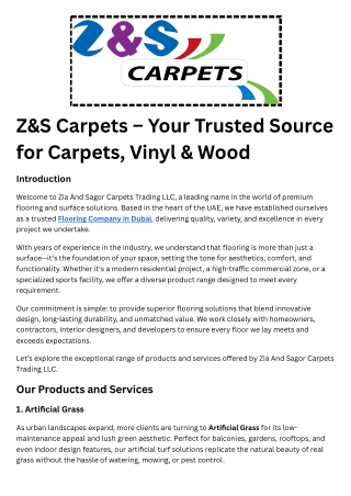 Z&S Carpets – Your Trusted Source for Carpets, Vinyl & Wood