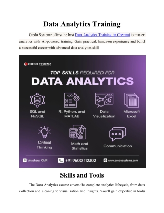 Data Analytics Training in Chennai - Credo Systemz