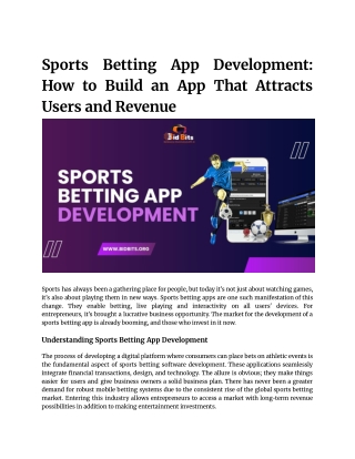 Sports Betting App Development_ How to Build an App That Attracts Users and Revenue
