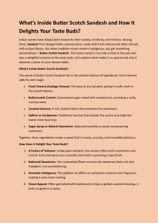 What’s Inside Butter Scotch Sandesh and How It Delights Your Taste Buds?