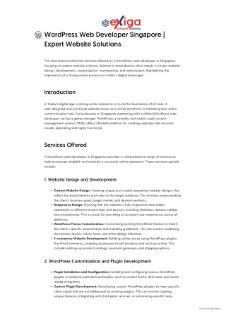 WordPress Web Developer Singapore _ Expert Website Solutions
