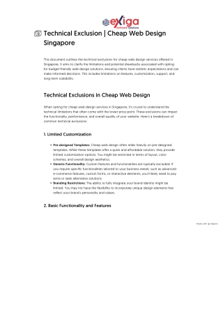 Technical Exclusion _ Cheap Web Design Singapore