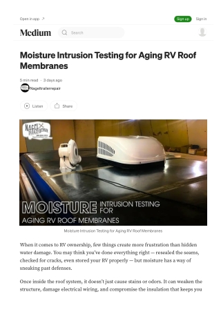 Prevent Roof Leaks with Camper Roof Sealing Michigan Testing