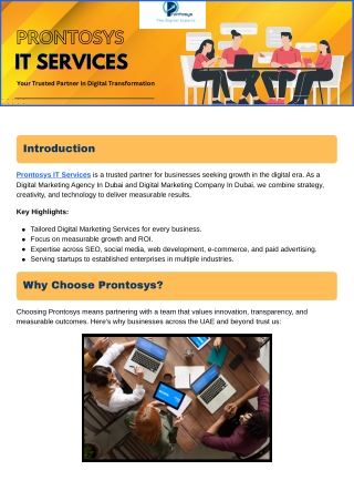 Prontosys IT Services- Your Trusted Partner in Digital Transformation