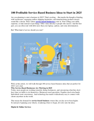 100 Profitable Service-Based Business Ideas to Start in 2025