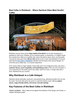 Best Cafes in Rishikesh – Where Spiritual Vibes Meet Soulful Coffee