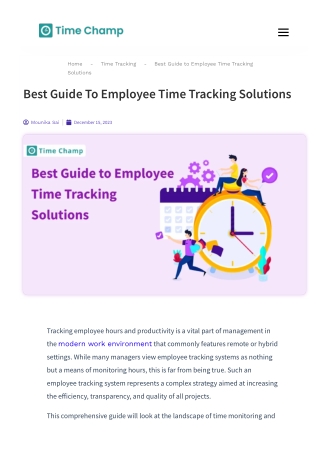 Best Guide to Employee Time Tracking Solutions