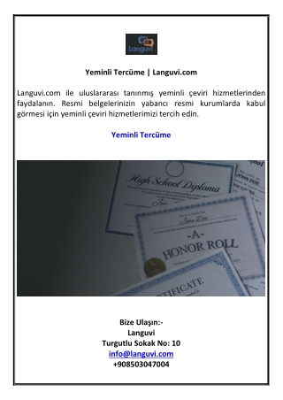 Yeminli Tercüme | Languvi.com