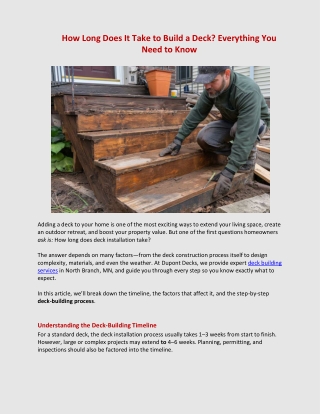 How Long Does It Take to Build a Deck Everything You Need to Know