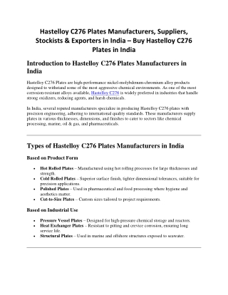 Hastelloy C276 Plates pratik
