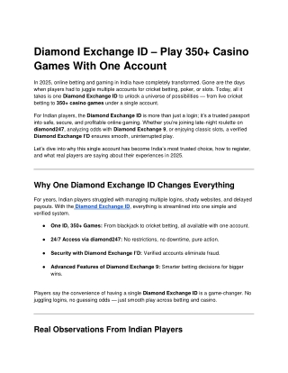 Diamond Exchange ID – Play 350  Casino Games With One Account (1)