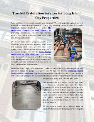Trusted Restoration Services for Long Island City Properties