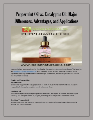 Peppermint Oil vs eucalyptus oil