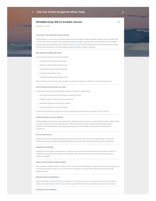 Affordable Essay Help for Academic Success