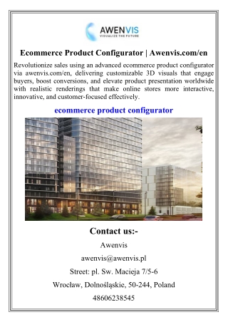 Ecommerce Product Configurator Awenvis.com en
