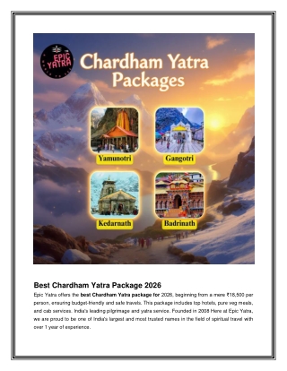 Best Chardham Yatra Package 2026