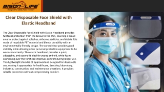 Clear Disposable Face Shield with Elastic Headband