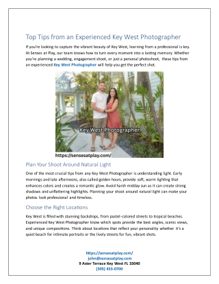 Top Tips from an Experienced Key West Photographer
