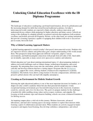 Unlocking Global Education Excellence with the IB Diploma Programme