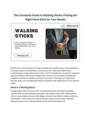 The Complete Guide to Walking Stick