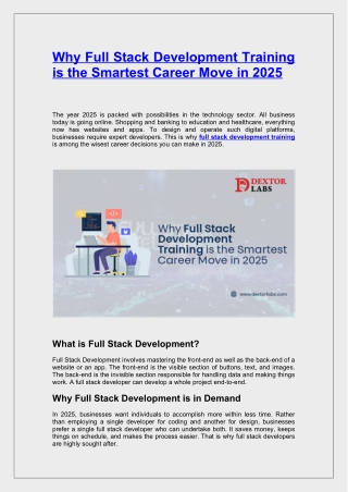 Why Full Stack Development Training is the Smartest Career Move in 2025