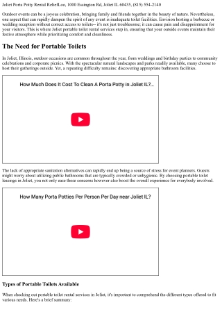 Joliet Portable Toilet Rental: Enhancing Outside Gatherings with Convenience