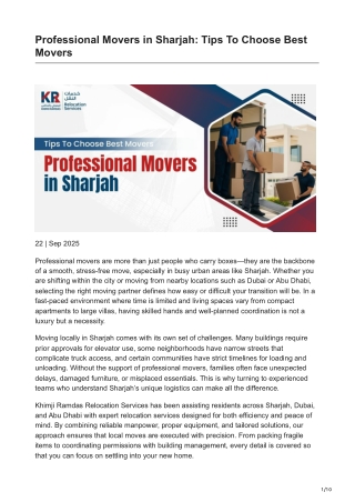 Professional Movers in Sharjah Tips To Choose Best Movers