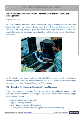 Technical Certifications for Project Managers
