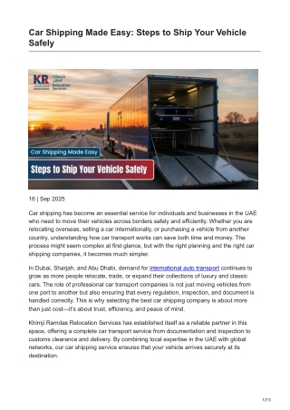 Car Shipping Made Easy  Steps to Ship Your Vehicle Safely